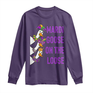 Funny Mardi Gras Long Sleeve Shirt Louisiana Carnival Silly Goose Festival TS14 Purple Print Your Wear