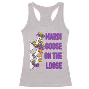 Funny Mardi Gras Racerback Tank Top Louisiana Carnival Silly Goose Festival TS14 Ice Gray Print Your Wear