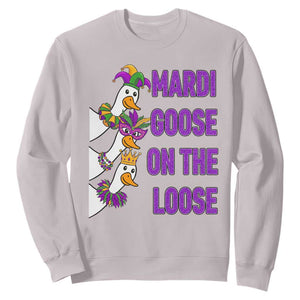 Funny Mardi Gras Sweatshirt Louisiana Carnival Silly Goose Festival TS14 Ice Gray Print Your Wear