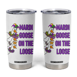 Funny Mardi Gras Tumbler Cup Louisiana Carnival Silly Goose Festival TS14 White Print Your Wear