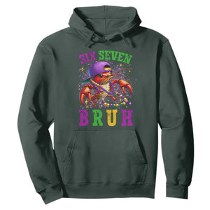 67 Mardi Gras Hoodie Funny Crawfish Six Seven Bruh Meme TS14 Dark Forest Green Print Your Wear