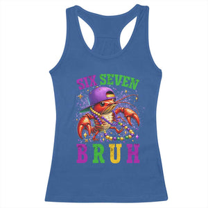 67 Mardi Gras Racerback Tank Top Funny Crawfish Six Seven Bruh Meme TS14 Royal Blue Print Your Wear
