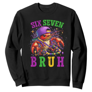 67 Mardi Gras Sweatshirt Funny Crawfish Six Seven Bruh Meme TS14 Black Print Your Wear