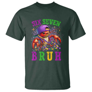 67 Mardi Gras T Shirt Funny Crawfish Six Seven Bruh Meme TS14 Dark Forest Green Print Your Wear
