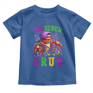 67 Mardi Gras Toddler T Shirt Funny Crawfish Six Seven Bruh Meme TS14 Royal Blue Print Your Wear
