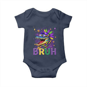 67 Mardi Gras Baby Onesie Funny Alligator Six Seven Bruh Meme TS14 Navy Print Your Wear