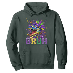 67 Mardi Gras Hoodie Funny Alligator Six Seven Bruh Meme TS14 Dark Forest Green Print Your Wear