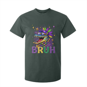 67 Mardi Gras T Shirt For Kid Funny Alligator Six Seven Bruh Meme TS14 Dark Forest Green Print Your Wear