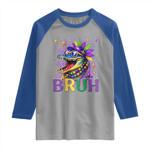 67 Mardi Gras Raglan Shirt Funny Alligator Six Seven Bruh Meme TS14 Sport Gray Royal Print Your Wear