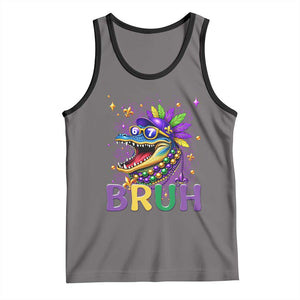 67 Mardi Gras Tank Top Funny Alligator Six Seven Bruh Meme TS14 Deep Heather Black Print Your Wear