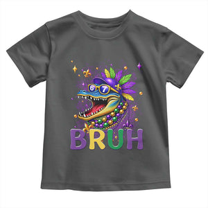 67 Mardi Gras Toddler T Shirt Funny Alligator Six Seven Bruh Meme TS14 Dark Heather Print Your Wear