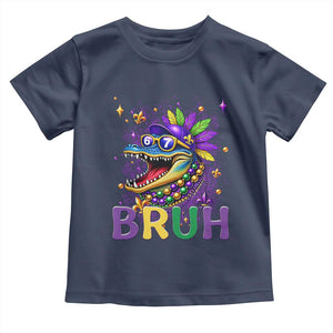 67 Mardi Gras Toddler T Shirt Funny Alligator Six Seven Bruh Meme TS14 Navy Print Your Wear