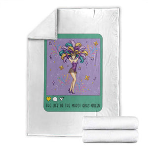 The Life Of The Mardi Gras Queen Throw Blanket TS14 White Print Your Wear