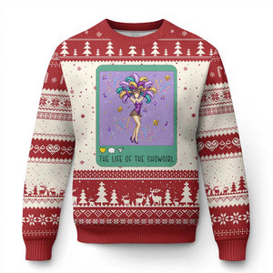 The Life Of The Mardi Gras Queen Ugly Christmas Sweater TS14 Beige Red Print Your Wear