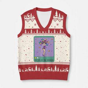 The Life Of The Mardi Gras Queen V-Neck Knit Sweater Vest TS14 Beige Red Print Your Wear