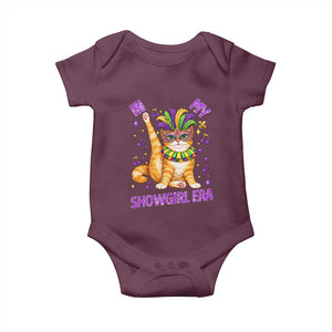 Mardi Gras Cat Baby Onesie In My Showgirl Era TS14 Maroon Print Your Wear