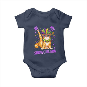 Mardi Gras Cat Baby Onesie In My Showgirl Era TS14 Navy Print Your Wear