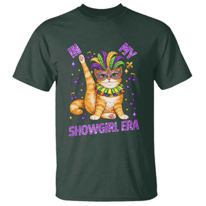 Mardi Gras Cat T Shirt In My Showgirl Era TS14 Dark Forest Green Print Your Wear
