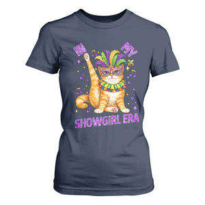 Mardi Gras Cat T Shirt For Women In My Showgirl Era TS14 Navy Print Your Wear