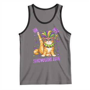 Mardi Gras Cat Tank Top In My Showgirl Era TS14 Deep Heather Black Print Your Wear
