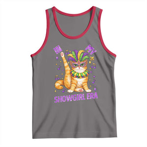 Mardi Gras Cat Tank Top In My Showgirl Era TS14 Deep Heather Red Print Your Wear