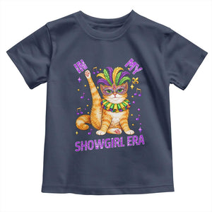 Mardi Gras Cat Toddler T Shirt In My Showgirl Era TS14 Navy Print Your Wear
