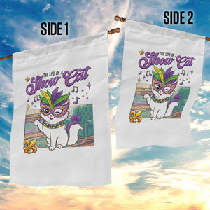 Cute Mardi Gras Cat Garden Flag The Life Of The Showcat TS14 Print Your Wear
