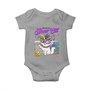 Cute Mardi Gras Cat Baby Onesie The Life Of The Showcat TS14 Sport Gray Print Your Wear