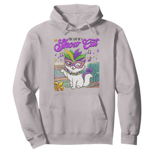Cute Mardi Gras Cat Hoodie The Life Of The Showcat TS14 Ice Gray Print Your Wear