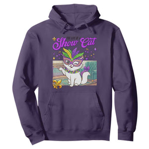 Cute Mardi Gras Cat Hoodie The Life Of The Showcat TS14 Purple Print Your Wear
