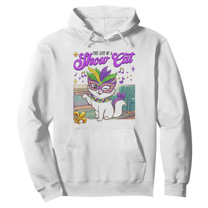 Cute Mardi Gras Cat Hoodie The Life Of The Showcat TS14 White Print Your Wear