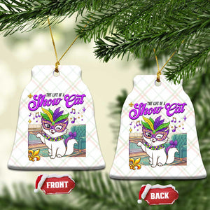 Cute Mardi Gras Cat Ceramic Ornament The Life Of The Showcat TS14 Print Your Wear