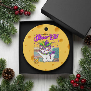 Cute Mardi Gras Cat Ceramic Ornament The Life Of The Showcat TS14 1pc Yellow Cheese Print Your Wear
