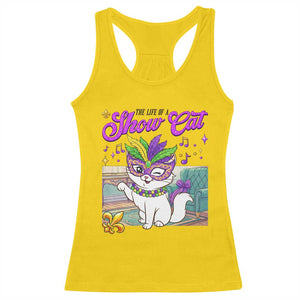 Cute Mardi Gras Cat Racerback Tank Top The Life Of The Showcat TS14 Daisy Print Your Wear