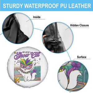 Cute Mardi Gras Cat Spare Tire Cover The Life Of The Showcat TS14 Print Your Wear