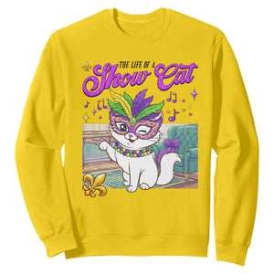 Cute Mardi Gras Cat Sweatshirt The Life Of The Showcat TS14 Daisy Print Your Wear
