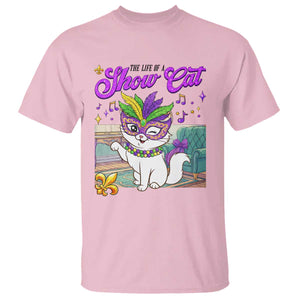 Cute Mardi Gras Cat T Shirt The Life Of The Showcat TS14 Light Pink Print Your Wear
