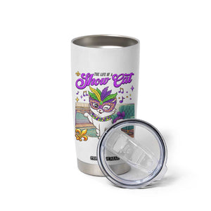 Cute Mardi Gras Cat Tumbler Cup The Life Of The Showcat TS14 Print Your Wear