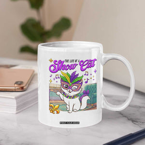 Cute Mardi Gras Cat Coffee Mug The Life Of The Showcat TS14 Print Your Wear