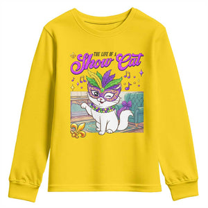 Cute Mardi Gras Cat Youth Sweatshirt The Life Of The Showcat TS14 Daisy Print Your Wear