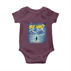 But Why Penguin Baby Onesie Starry Night Van Gogh Nihilist Penguin Hiking TS14 Maroon Print Your Wear