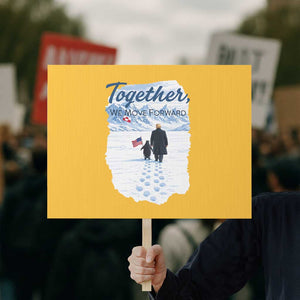 Funny Penguin Protest Protest Sign Trump Nihilist Penguin Minimal Political Meme TS14 Horizontal 18" × 24" Yellow Print Your Wear