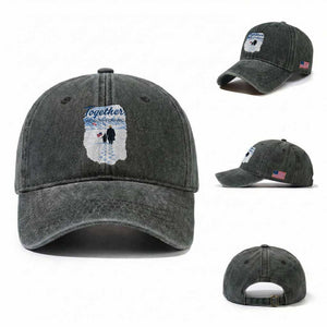 Funny Penguin Protest Washed Cotton Baseball Cap Trump Nihilist Penguin Minimal Political Meme TS14 Washed Cap Universal Fit Dark Green Print Your Wear