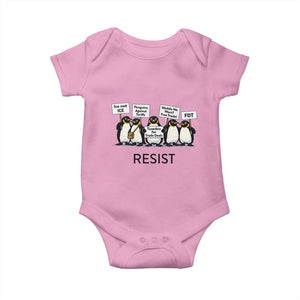 Penguins Resist Baby Onesie Nihilist Penguin Anti-Government Meme TS14 Light Pink Print Your Wear