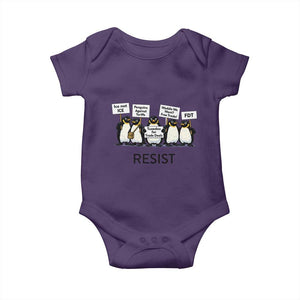 Penguins Resist Baby Onesie Nihilist Penguin Anti-Government Meme TS14 Purple Print Your Wear
