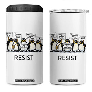 Penguins Resist 4 in 1 Can Cooler Tumbler Nihilist Penguin Anti-Government Meme TS14 One Size: 16 oz White Print Your Wear
