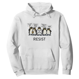 Penguins Resist Hoodie Nihilist Penguin Anti-Government Meme TS14 White Print Your Wear