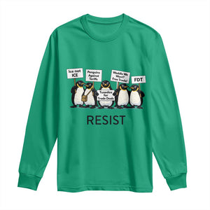 Penguins Resist Long Sleeve Shirt Nihilist Penguin Anti-Government Meme TS14 Irish Green Print Your Wear