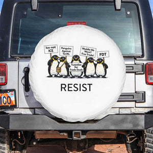 Penguins Resist Spare Tire Cover Nihilist Penguin Anti-Government Meme TS14 No hole White Print Your Wear