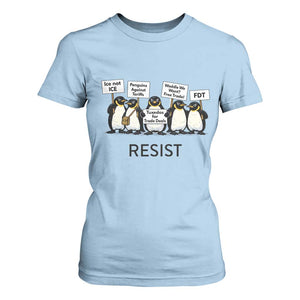Penguins Resist T Shirt For Women Nihilist Penguin Anti-Government Meme TS14 Light Blue Print Your Wear